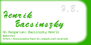 henrik bacsinszky business card